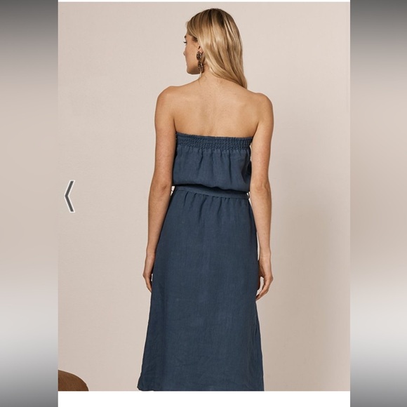NWT Krisa (a REVOLVE‎ brand) Strapless Linen Dress Summer Vacation Resortwear - Picture 2 of 8